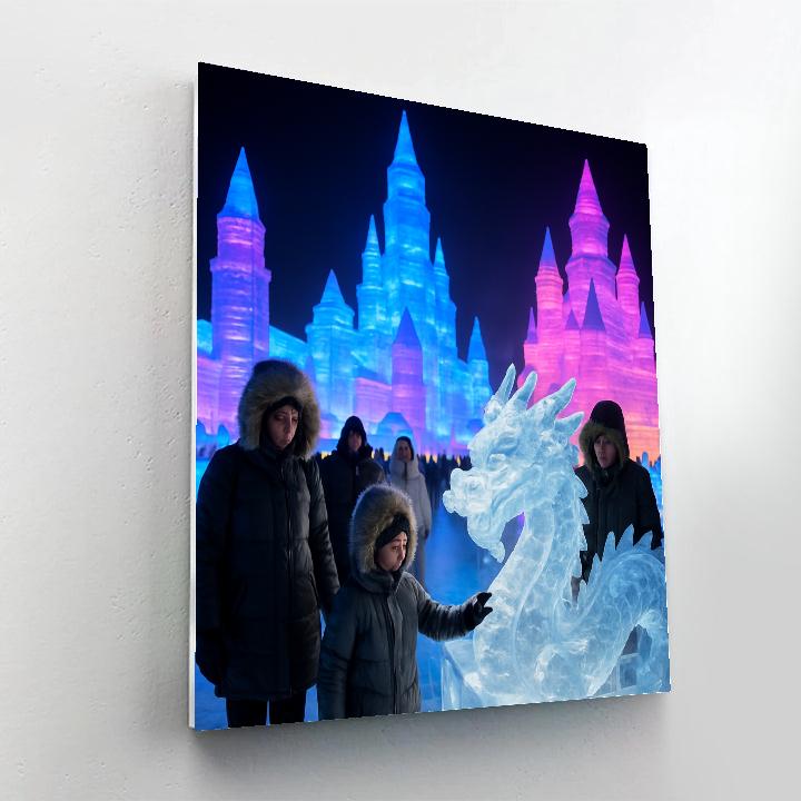 Harbin Ice And Snow Festival Night Sculptures Paint by numbers art