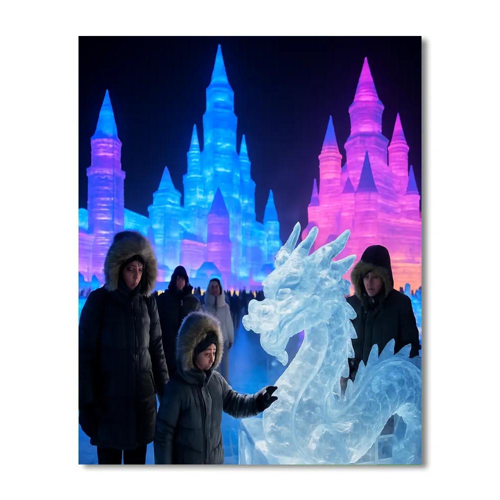 Harbin Ice And Snow Festival Night Sculptures Paint by numbers art