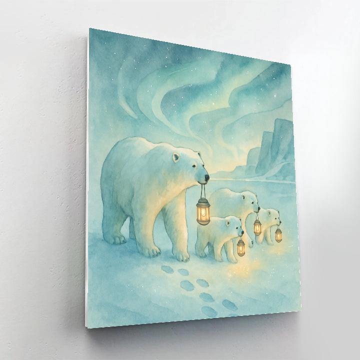 Polar Bear Lantern Parade paint by numbers
