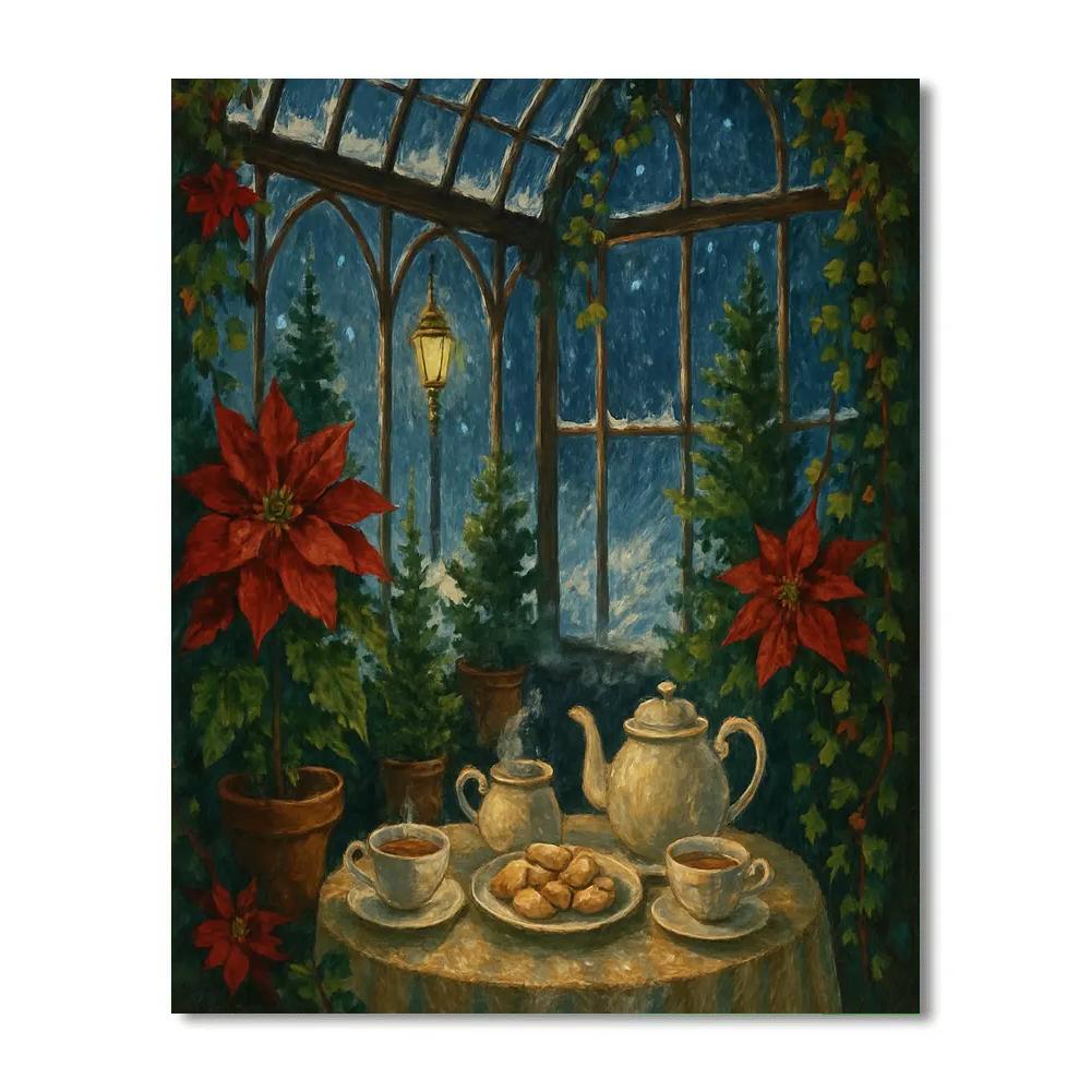 Christmas Tea In The Glasshouse Number painting