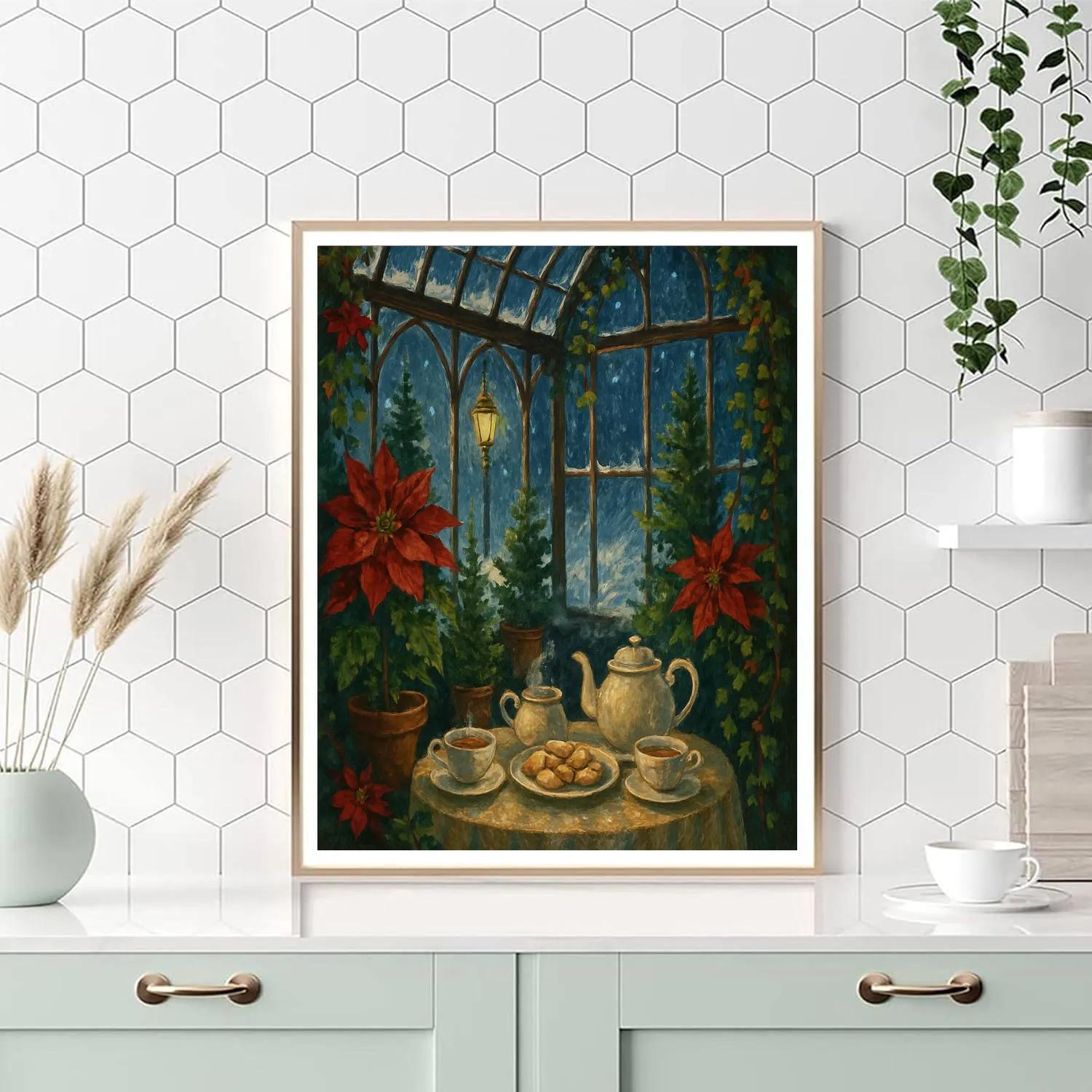 Christmas Tea In The Glasshouse Number painting