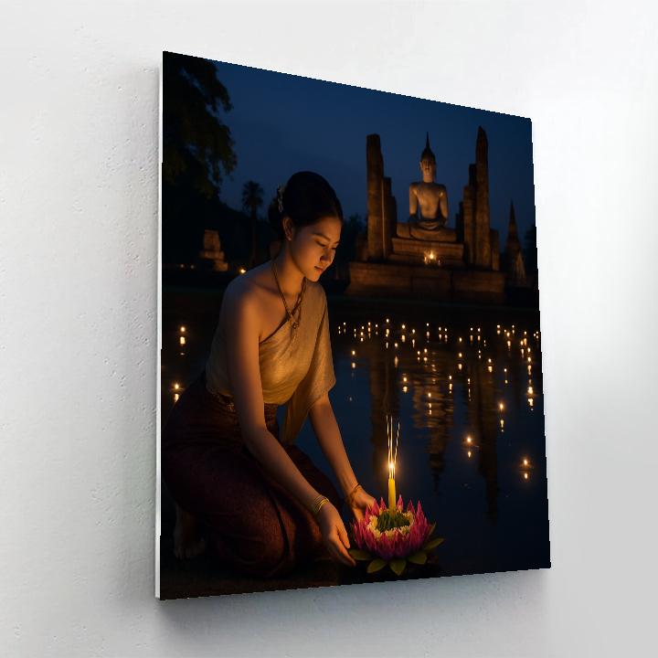 Loi Krathong Floating Offerings In Sukhothai paint by numbers