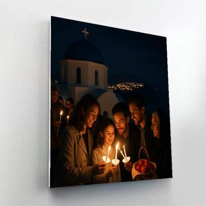 Santorini Easter Midnight Resurrection Service Paint by numbers kits