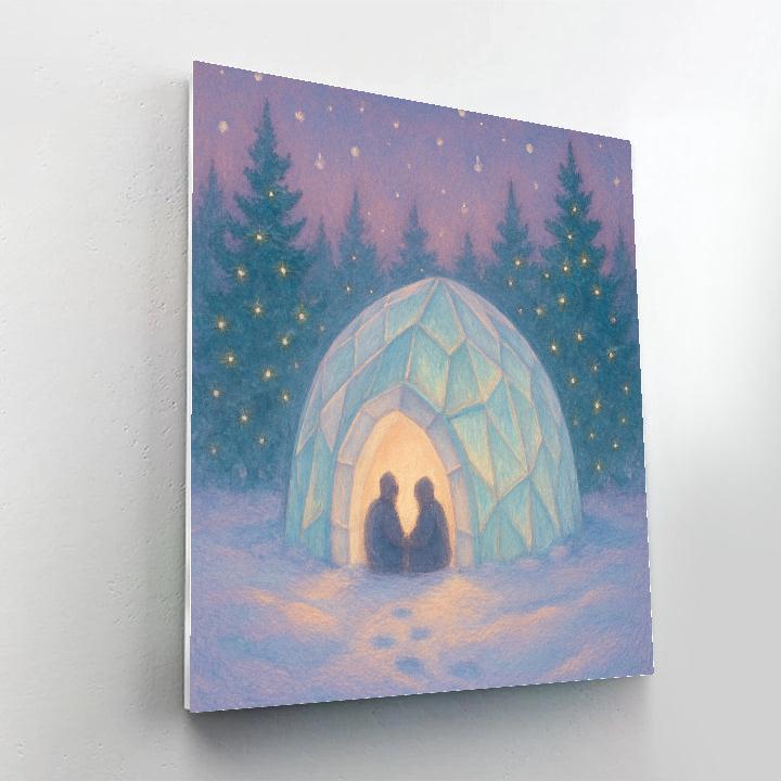 Forest Igloo With Evergreen Halo Paint by numbers kits