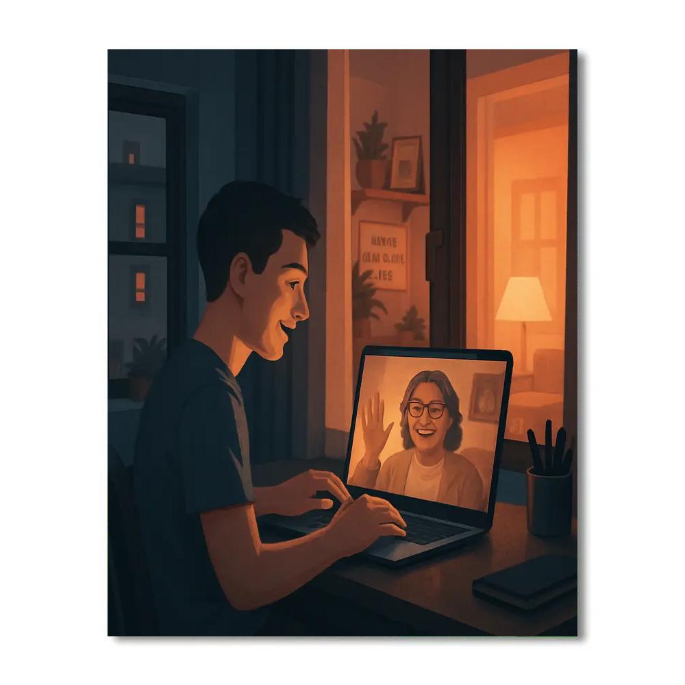 Long Distance Video Call With Mom Paint by numbers kits