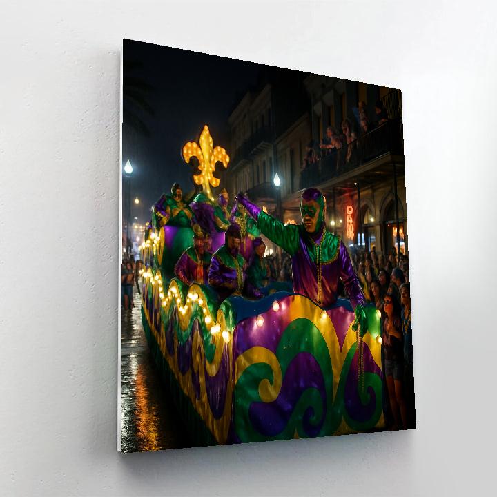 Mardi Gras Night Parade On New Orleans Canal Street DIY paint by numbers
