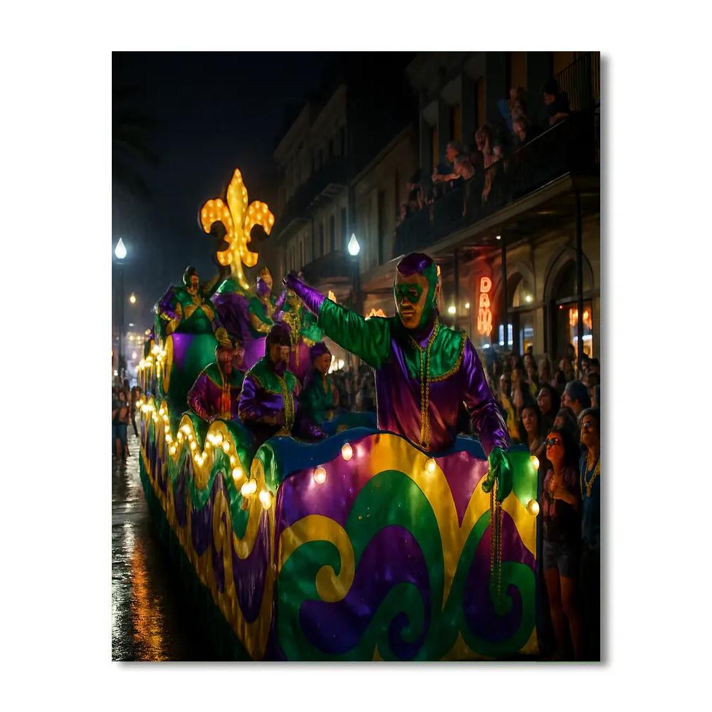Mardi Gras Night Parade On New Orleans Canal Street DIY paint by numbers