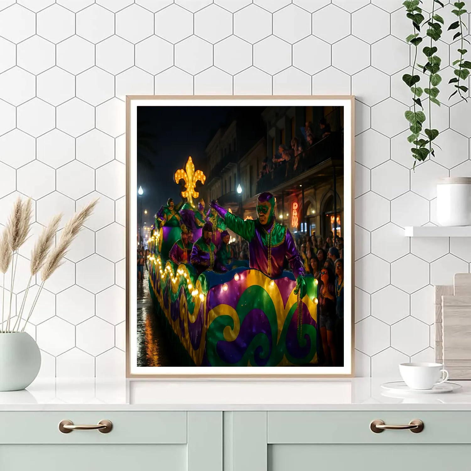 Mardi Gras Night Parade On New Orleans Canal Street DIY paint by numbers