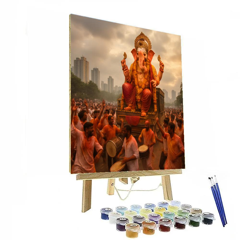 Ganesh Chaturthi Immersion Procession In Mumbai paint by number