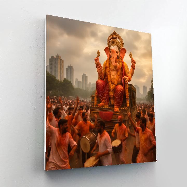 Ganesh Chaturthi Immersion Procession In Mumbai paint by number