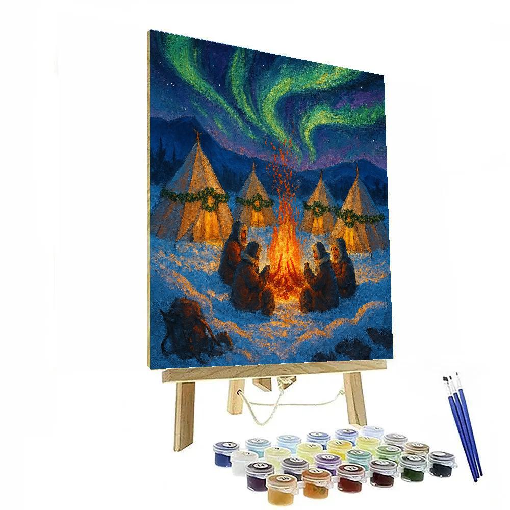 Arctic Aurora Christmas Camp Numbered painting kits