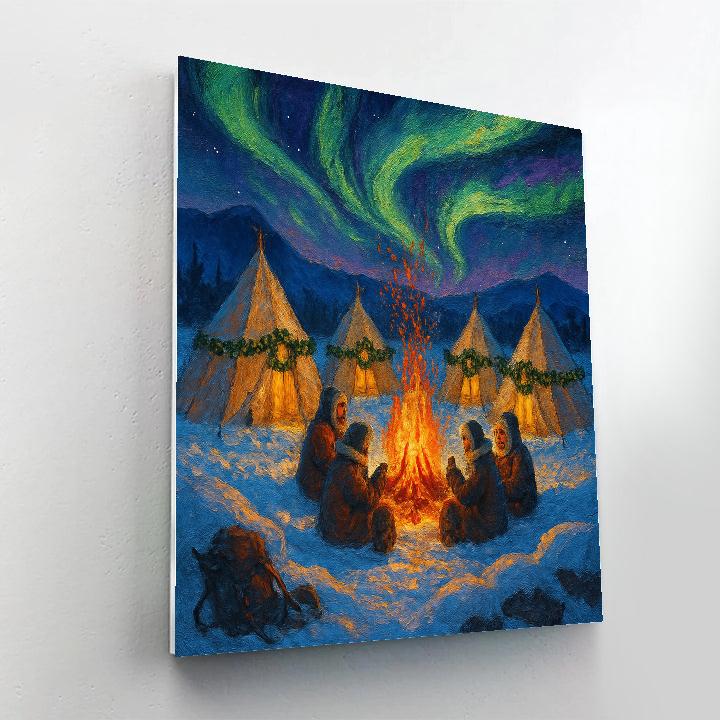 Arctic Aurora Christmas Camp Numbered painting kits