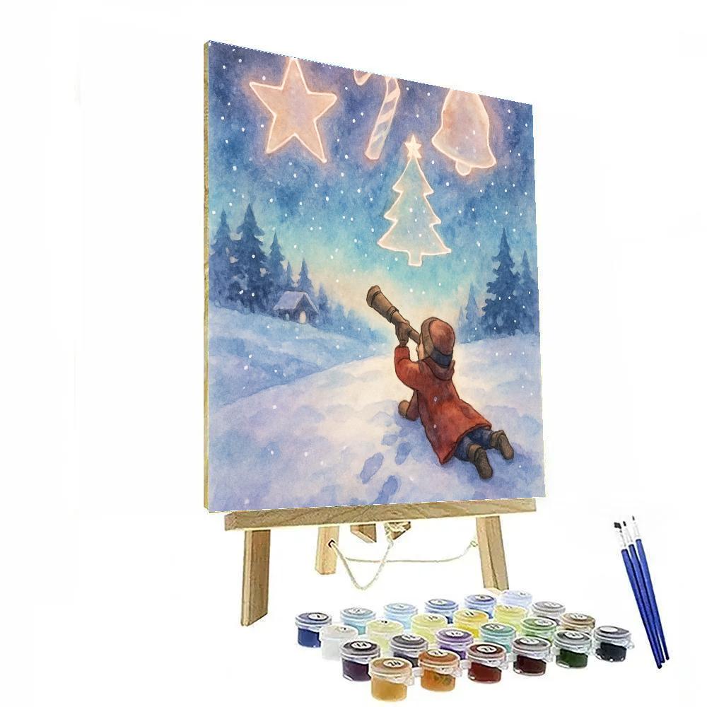 Winter Stargazer On The Hill Number painting