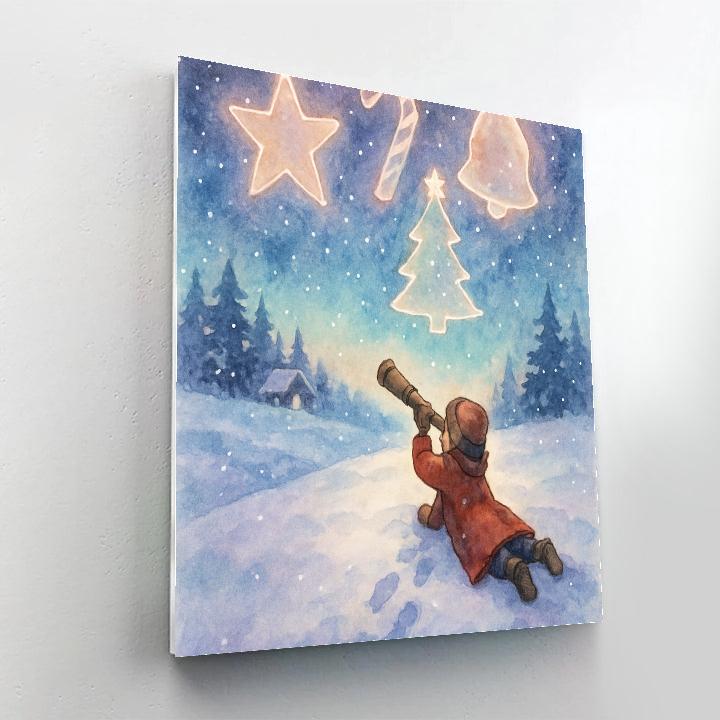 Winter Stargazer On The Hill Number painting