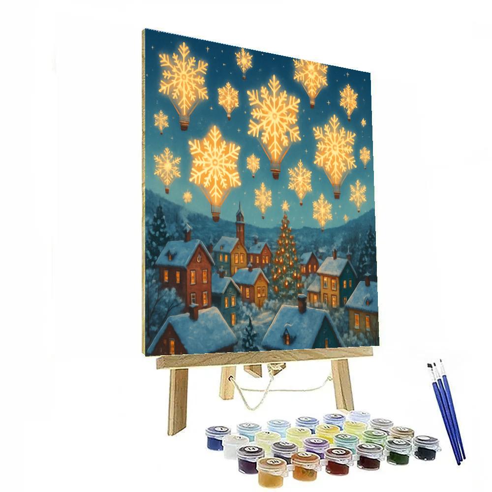 Snowflake Hot Air Balloon Festival Number painting