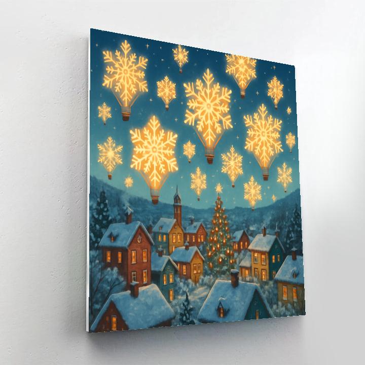 Snowflake Hot Air Balloon Festival Number painting