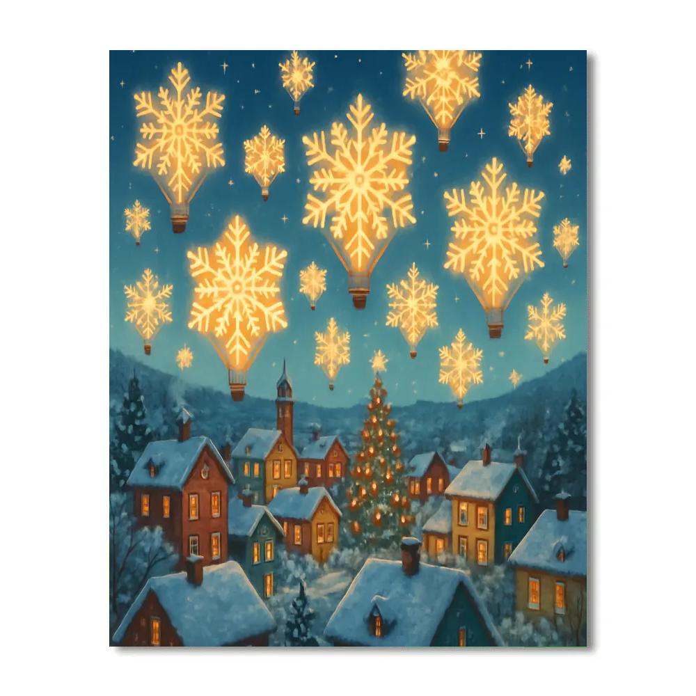 Snowflake Hot Air Balloon Festival Number painting