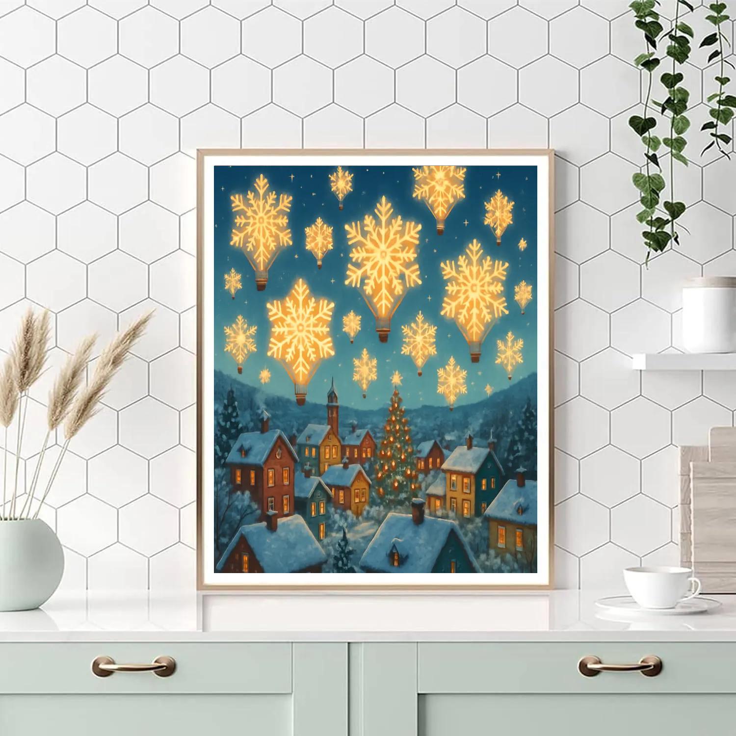 Snowflake Hot Air Balloon Festival Number painting