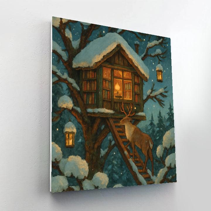 Reindeer Forest Library Treehouse paint by color