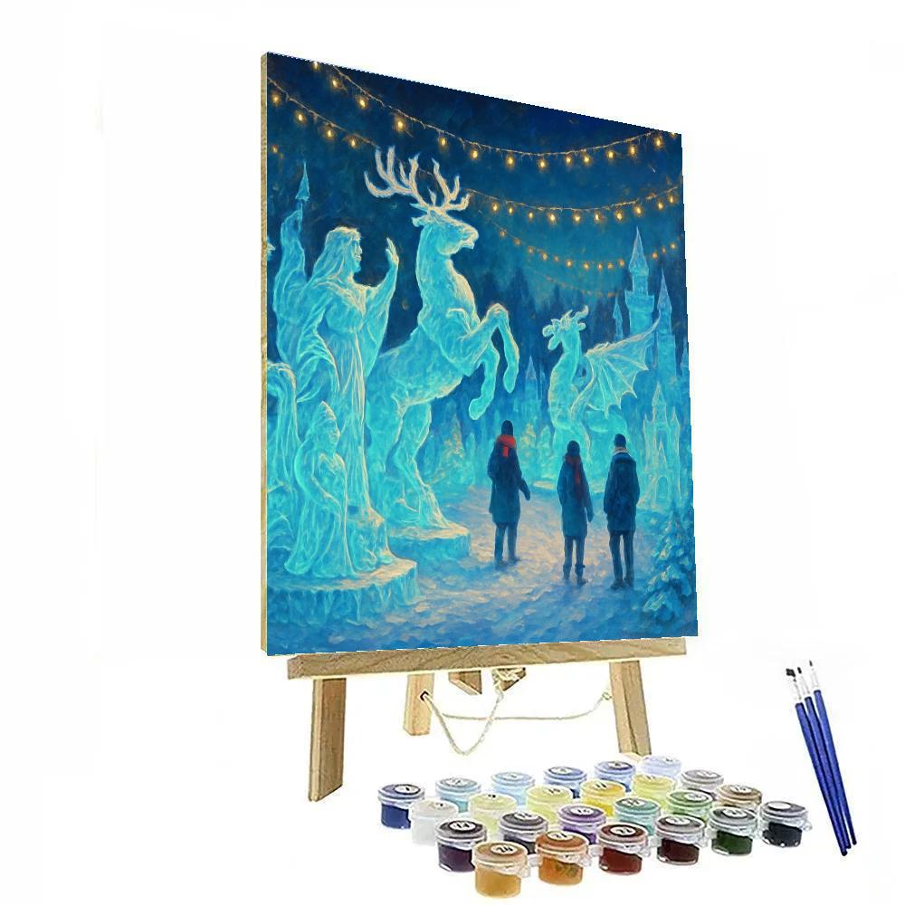 Twilight Christmas Ice Sculpture Garden Paint by numbers kits