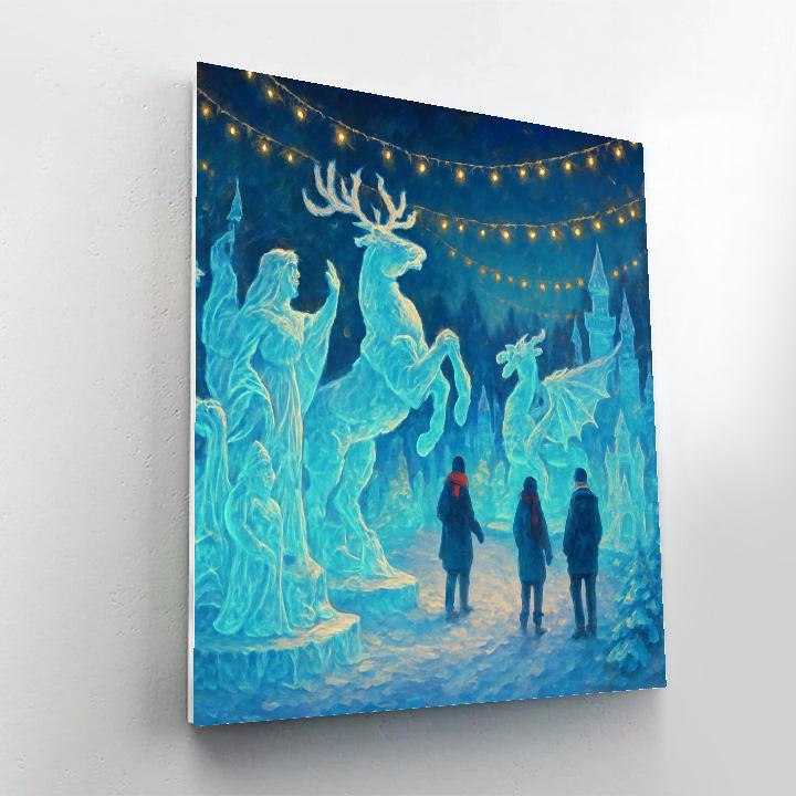 Twilight Christmas Ice Sculpture Garden Paint by numbers kits
