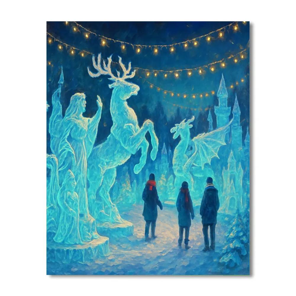 Twilight Christmas Ice Sculpture Garden Paint by numbers kits