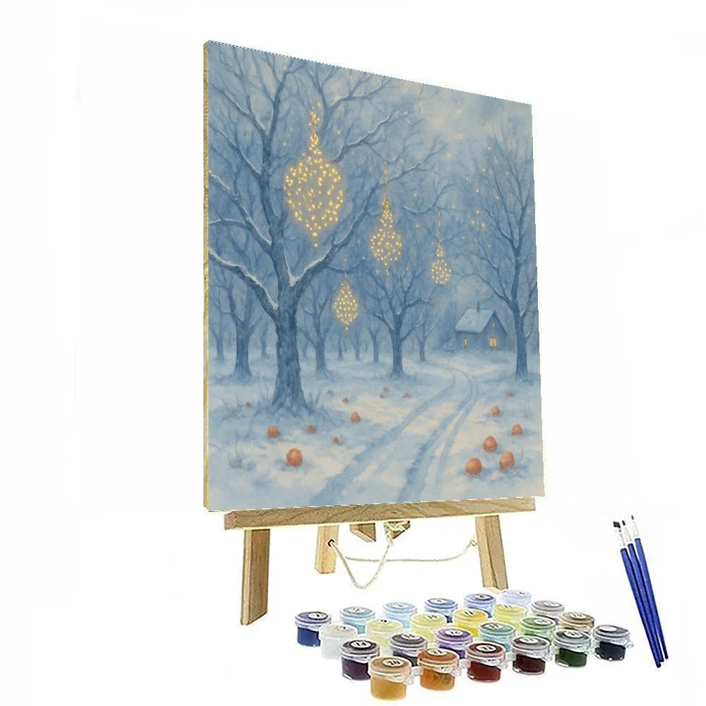 Holiday Fireflies In The Snowy Orchard paint by color
