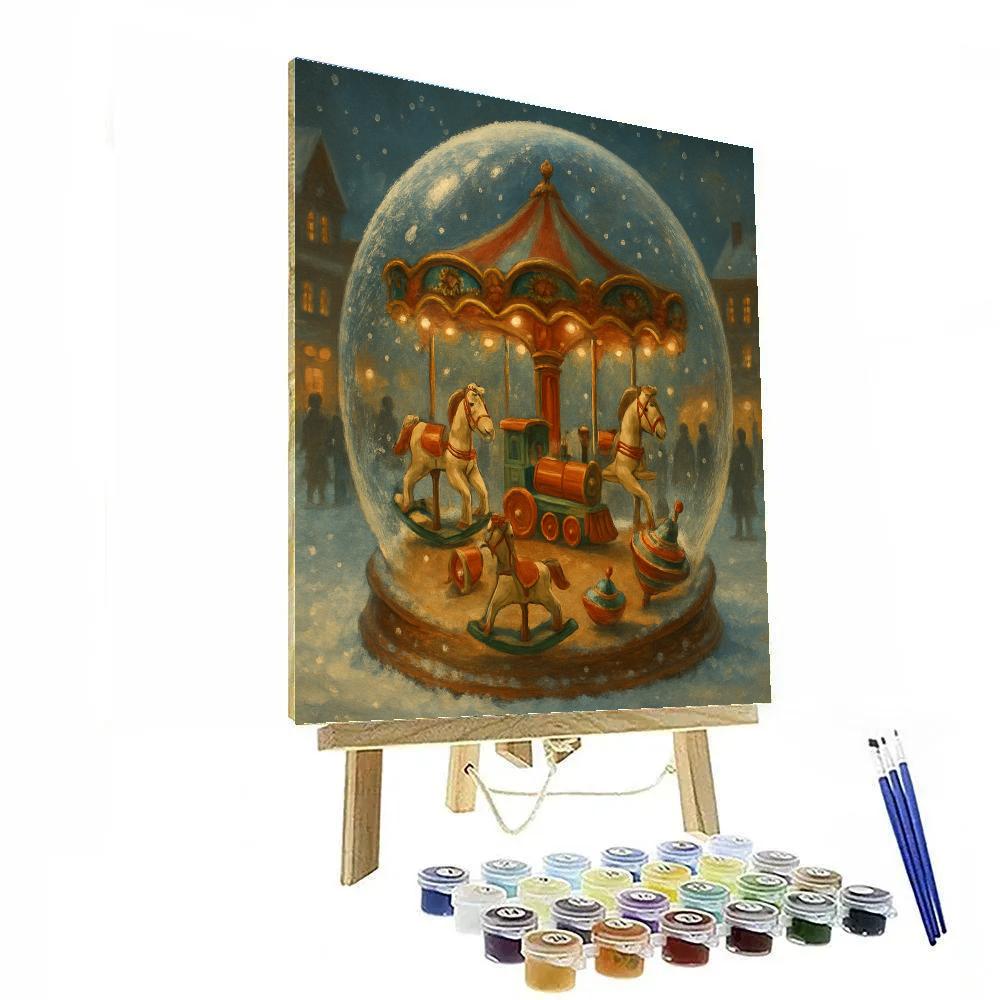 Winter Carousel Of Toys And Dreams Painting by numbers kit