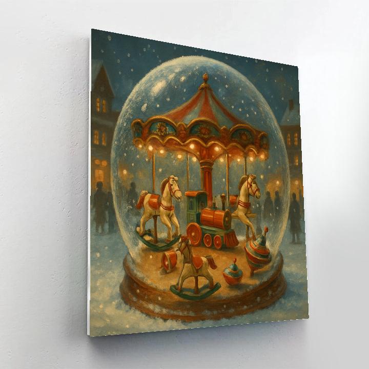Winter Carousel Of Toys And Dreams Painting by numbers kit