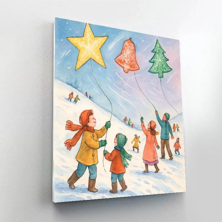 North Wind Christmas Kites DIY paint by numbers