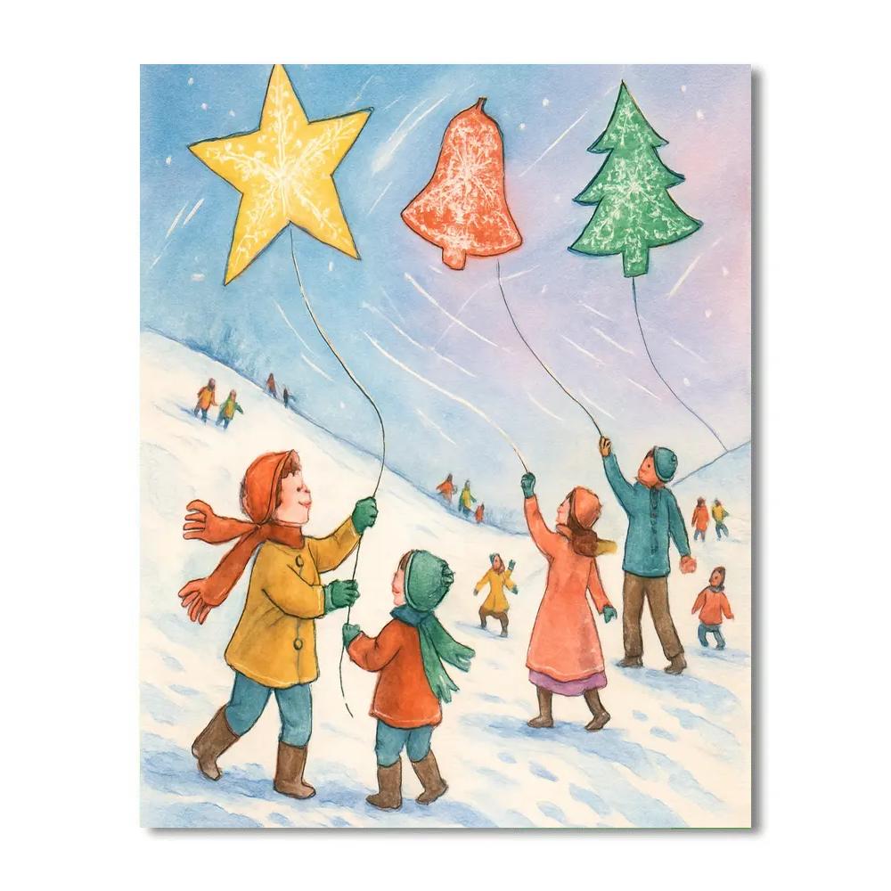 North Wind Christmas Kites DIY paint by numbers