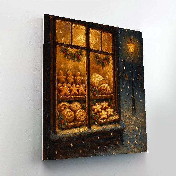 Midnight Christmas Bakery Window paint by number