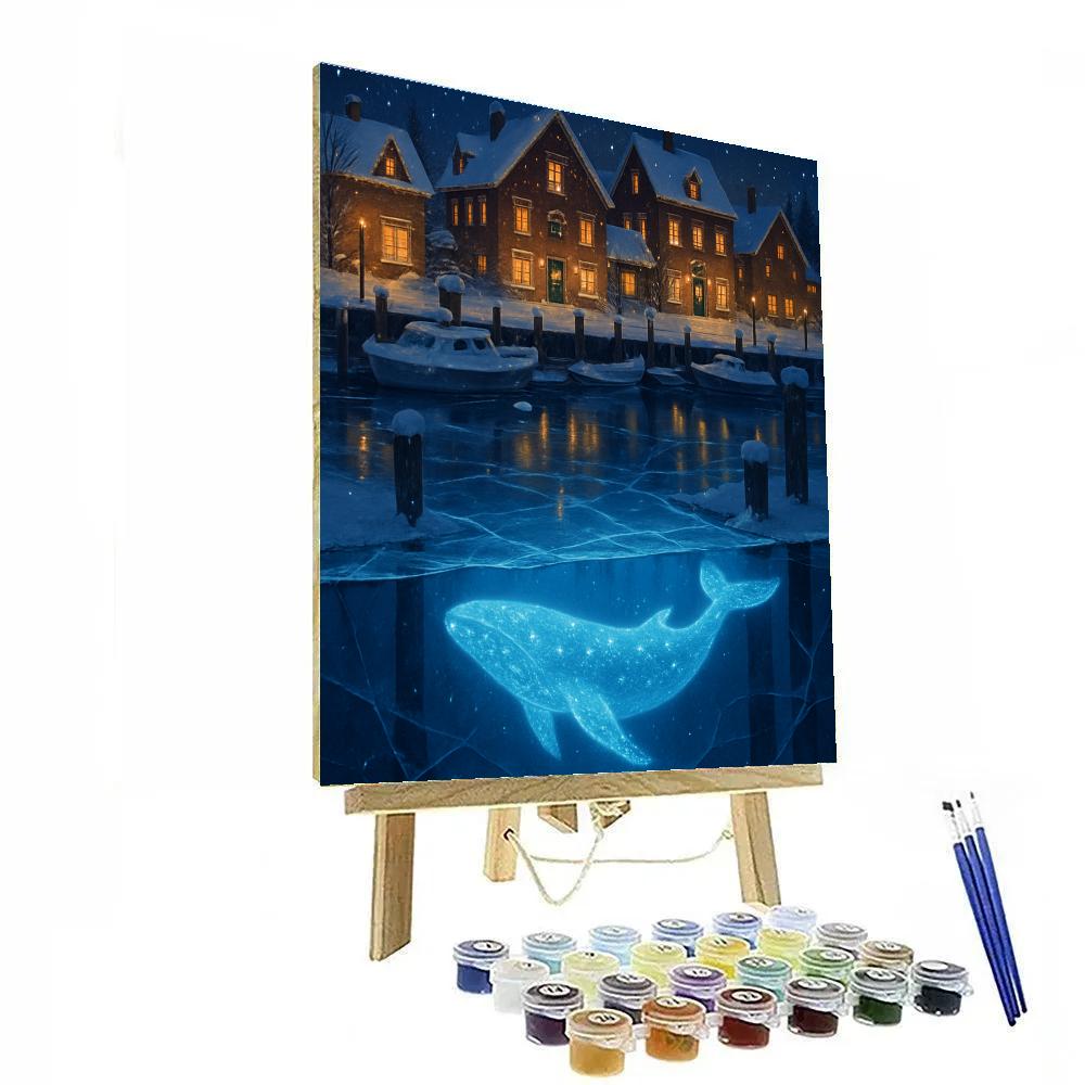 Winter Whale Beneath The Frozen Harbor DIY paint by numbers