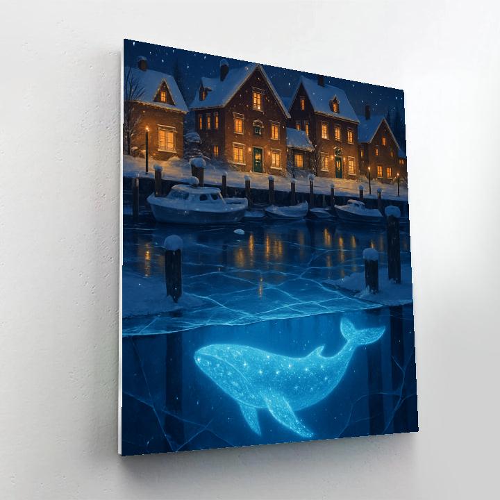 Winter Whale Beneath The Frozen Harbor DIY paint by numbers