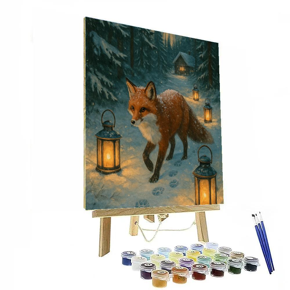 Frosted Lantern Fox Trail Numbered painting kits