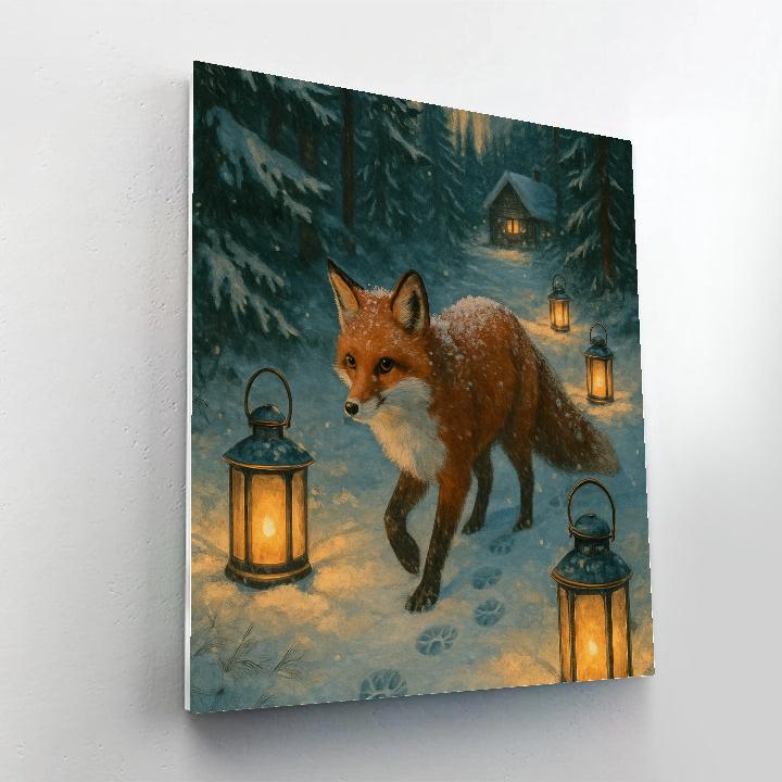 Frosted Lantern Fox Trail Numbered painting kits