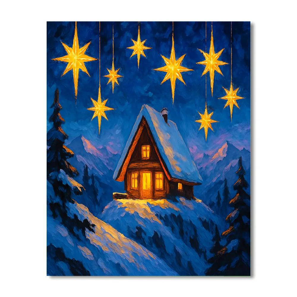 Alpine Christmas Star Chalet paint by color