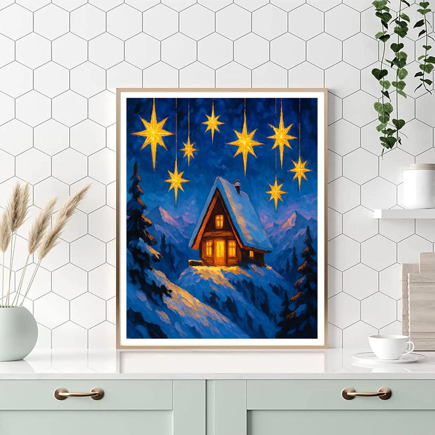 Alpine Christmas Star Chalet paint by color