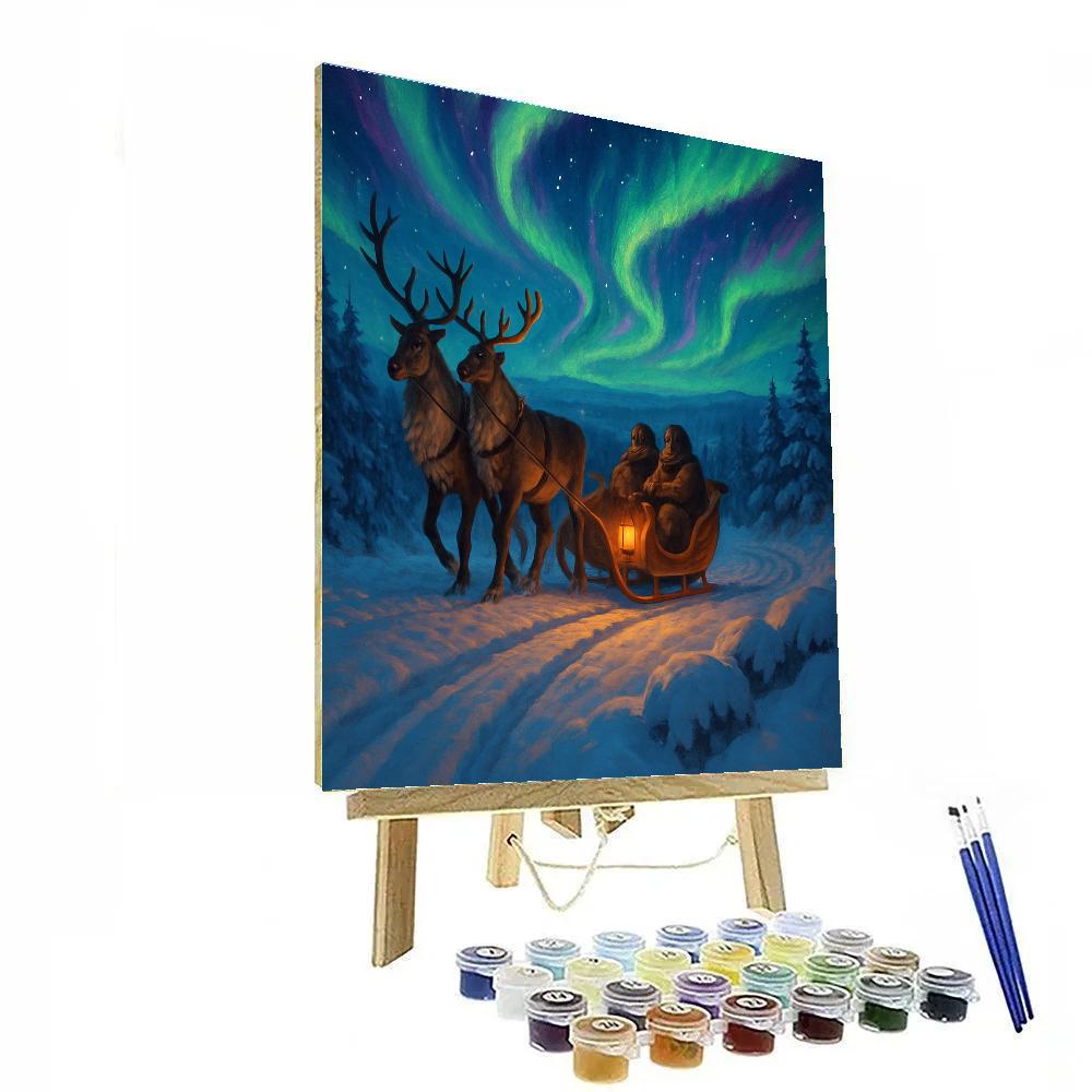Aurora Sleigh Ride Over Pine Valley Number painting