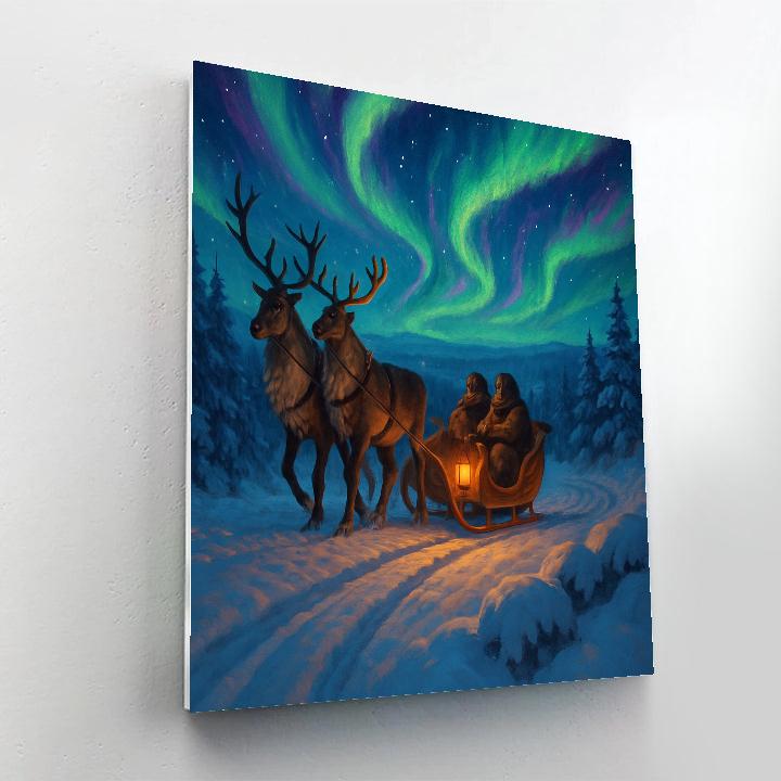 Aurora Sleigh Ride Over Pine Valley Number painting