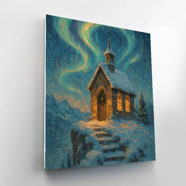 Aurora Choir Over Mountain Chapel DIY paint by numbers