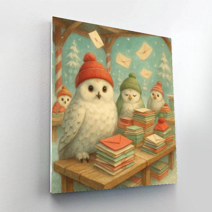 North Pole Post Owls Sorting Letters Paint by numbers kits