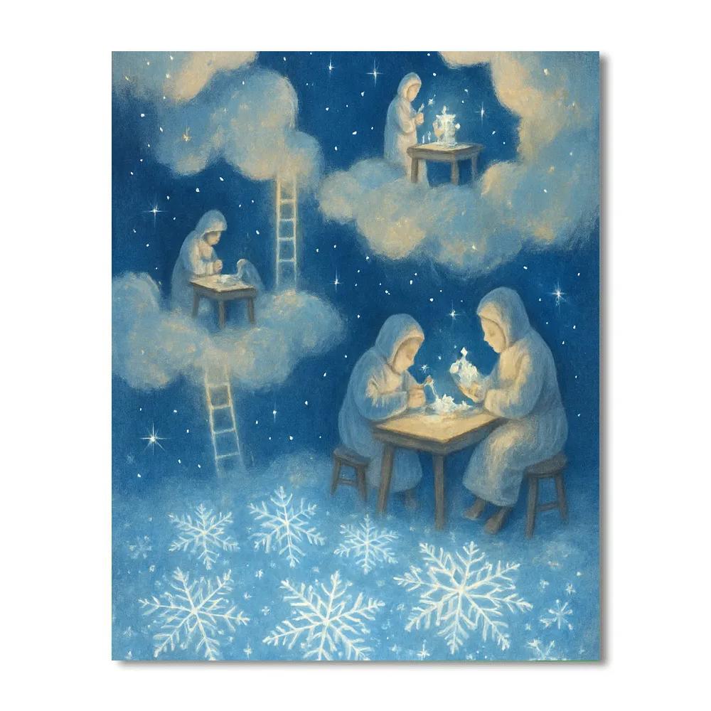 Snowflake Makers In Cloud Workshop DIY paint by numbers