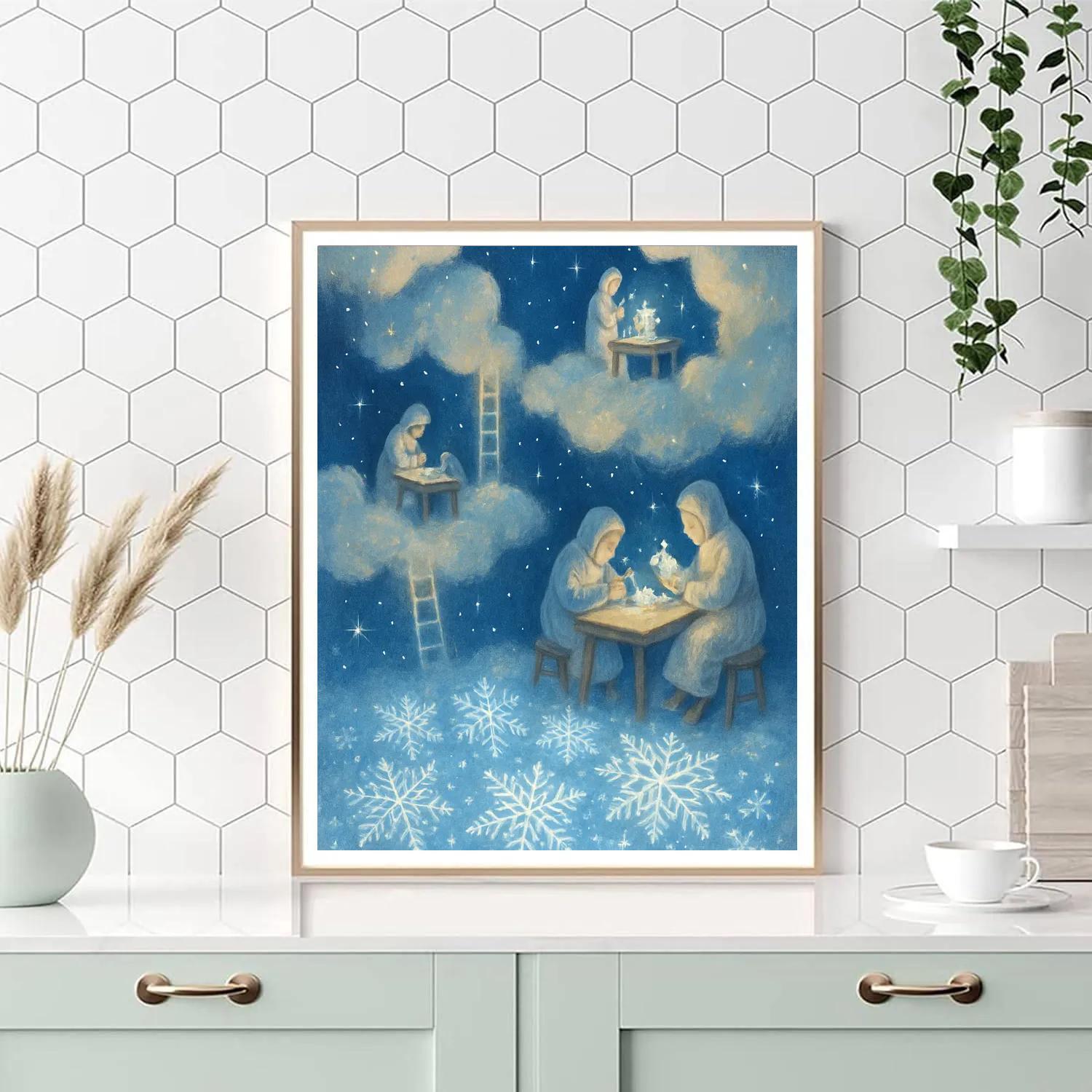 Snowflake Makers In Cloud Workshop DIY paint by numbers