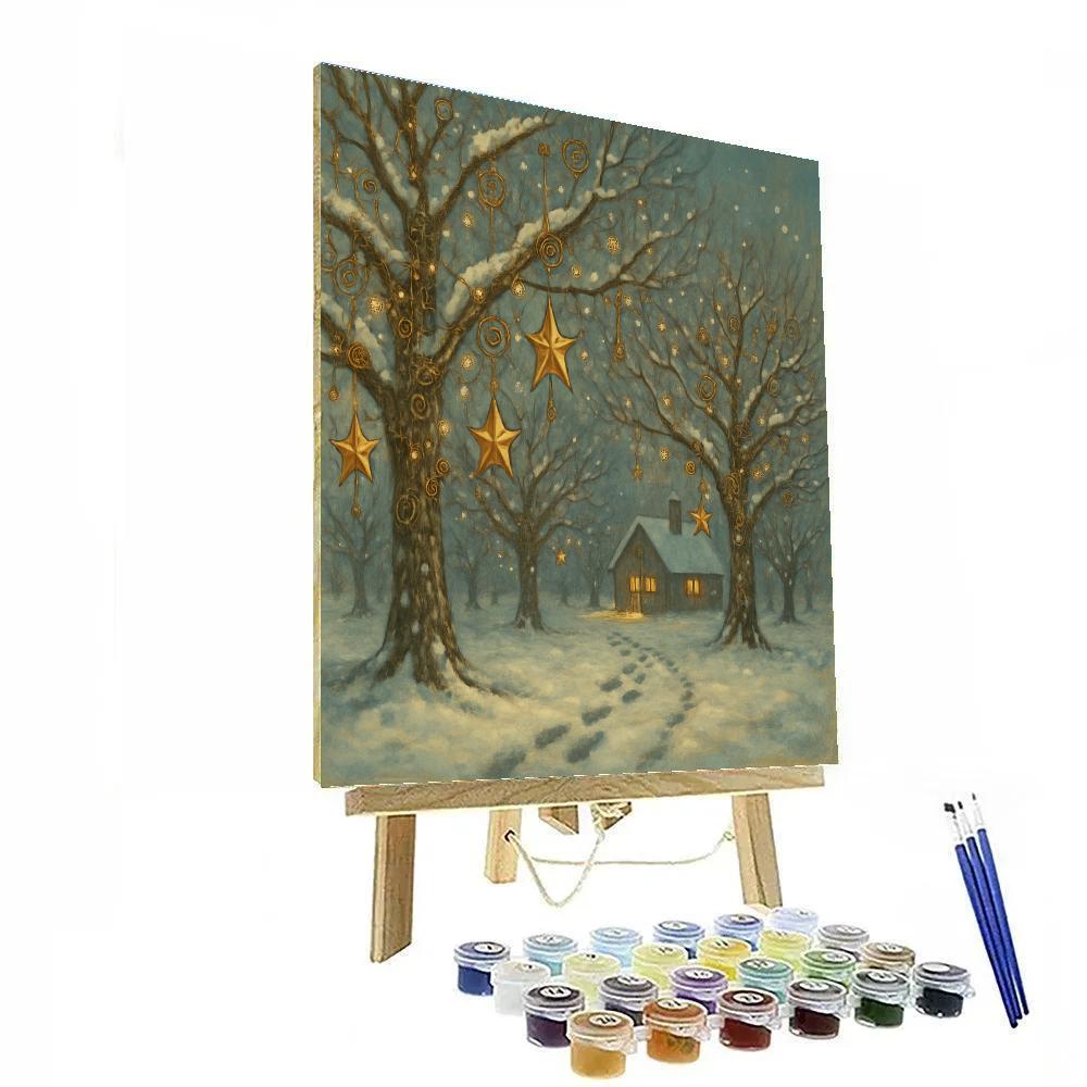 Clockwork Christmas Snow Orchard Paint by numbers kits