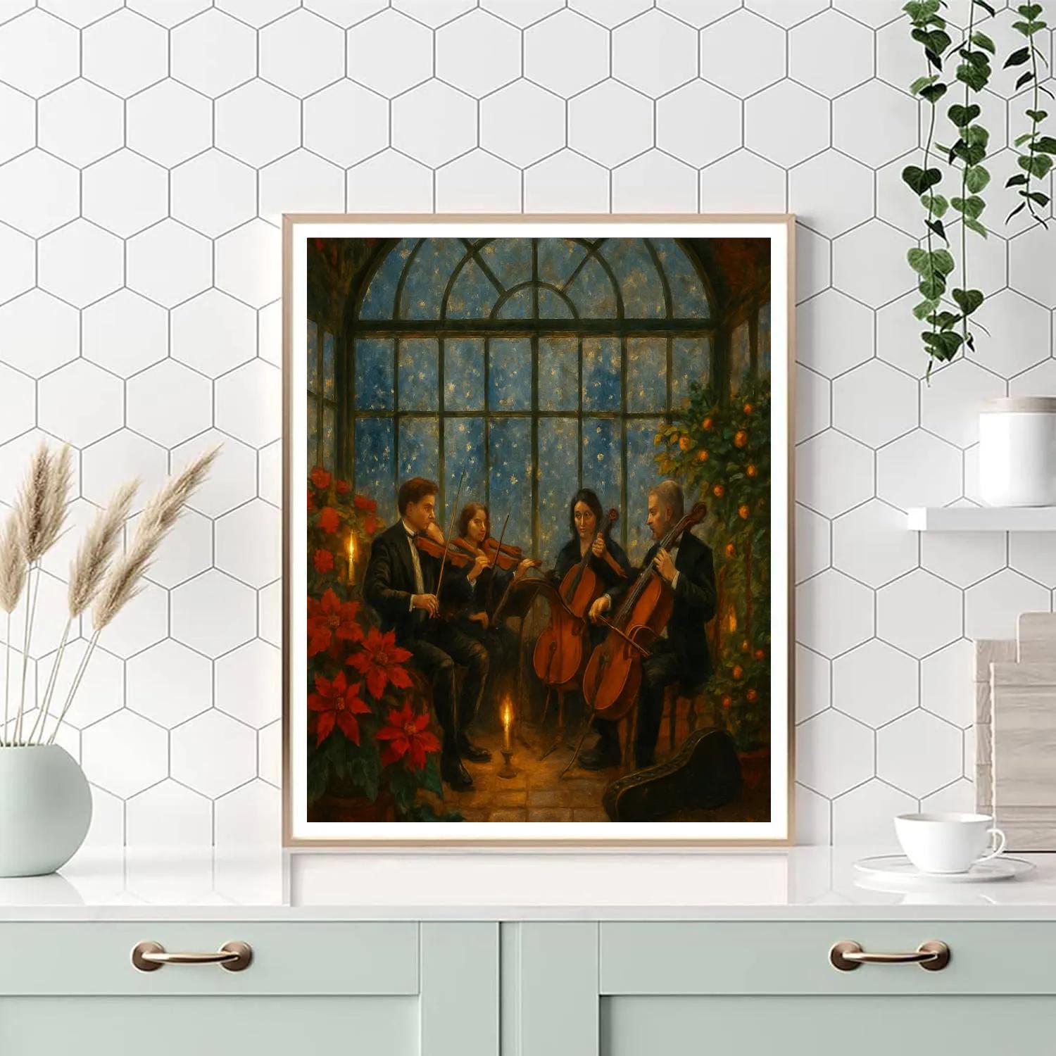 Midnight Christmas Greenhouse Concert DIY paint by numbers