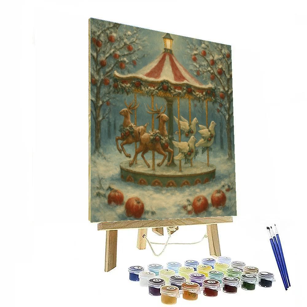 Snowbound Christmas Orchard Carousel Paint by numbers kits