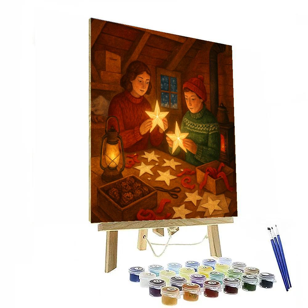 Christmas Star Makers In Attic Workshop painting number kit