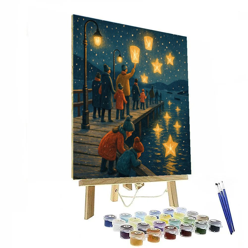 Midwinter Lantern Festival On The Pier Paint by numbers kits