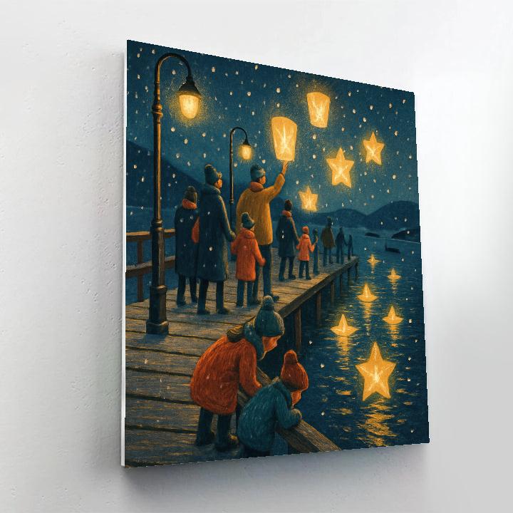 Midwinter Lantern Festival On The Pier Paint by numbers kits